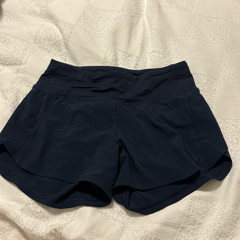 Navy blue LuluLemon Speed Up shorts